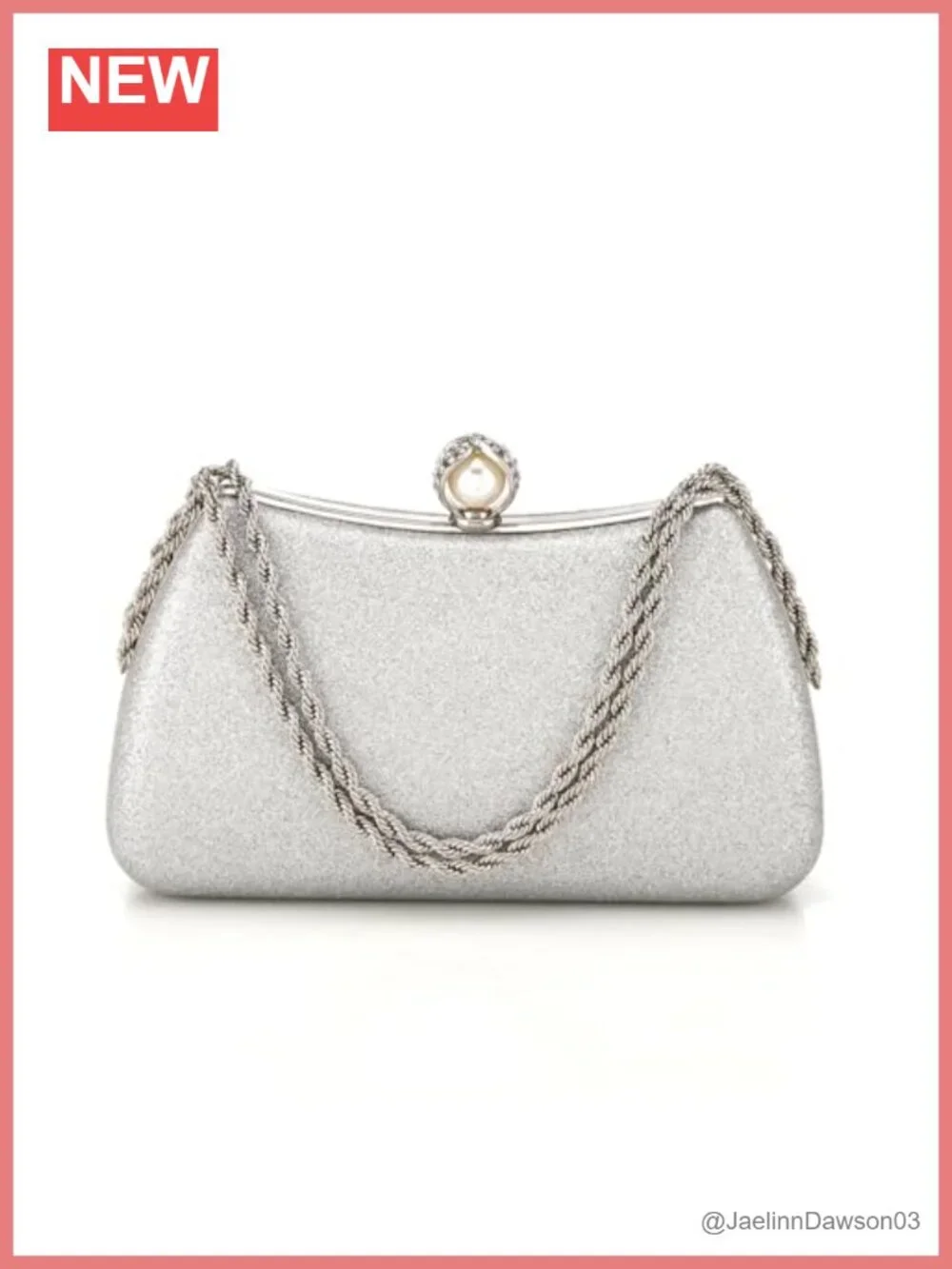 Glitter Evening Bag Clutch Purse with Detachable Chain for Women Bridal Wedding